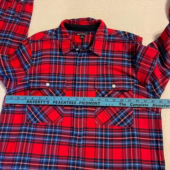 J.Crew Mercantile Women's Half Zip Pullover Shirt Red Blue Plaid  Flannel size M - Picture 8 of 11